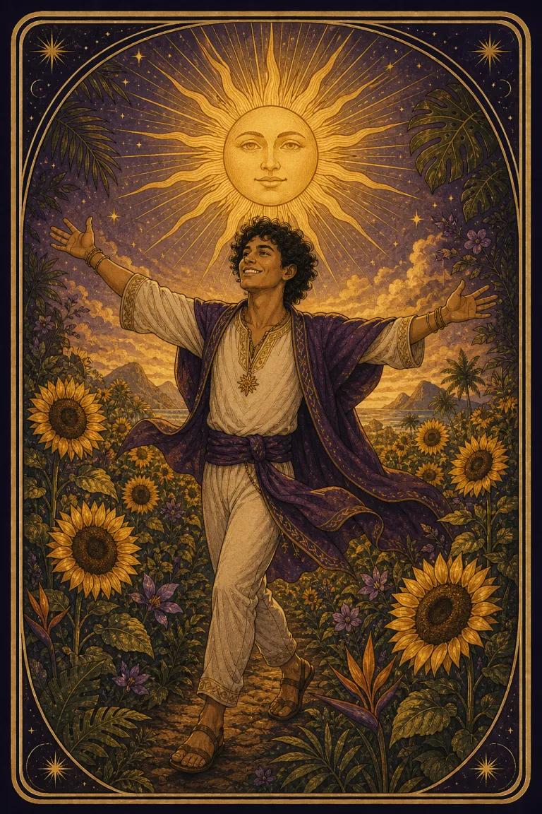 Arcano O Sol representando clareza, alegria, vitalidade e sucesso